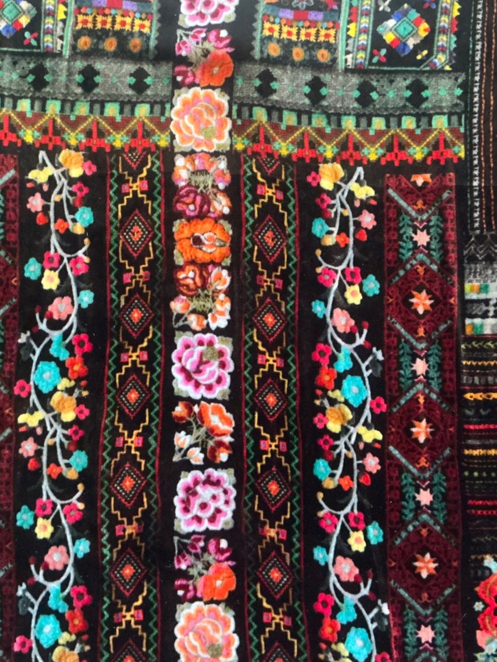 Johnny Was Abril floral velvet kimono sleeve cropped top w/scalloped edges M - Picture 12 of 12